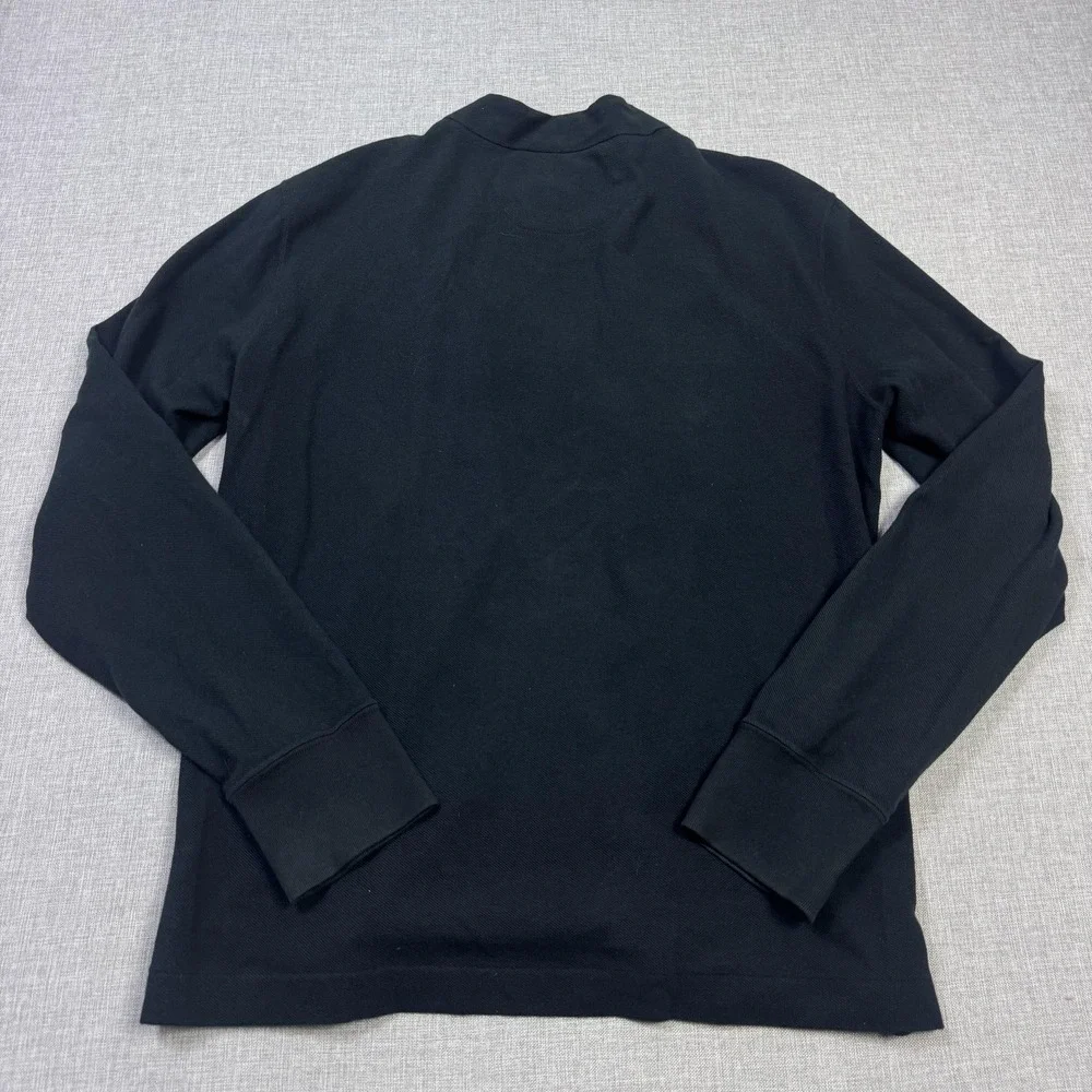 Polo Ralph Lauren Button-Up V-Neck Cardigan Sweater Mens Small Black Cotton